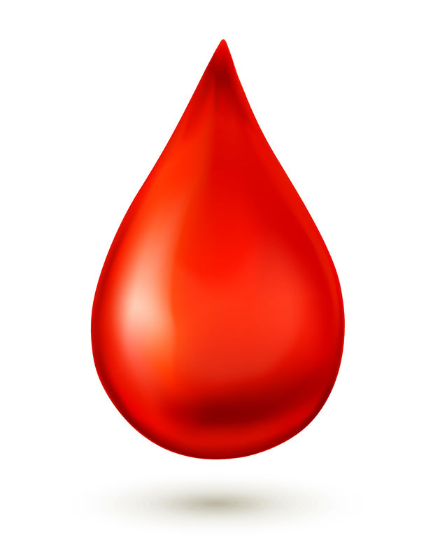 Blood drop isolated on white background