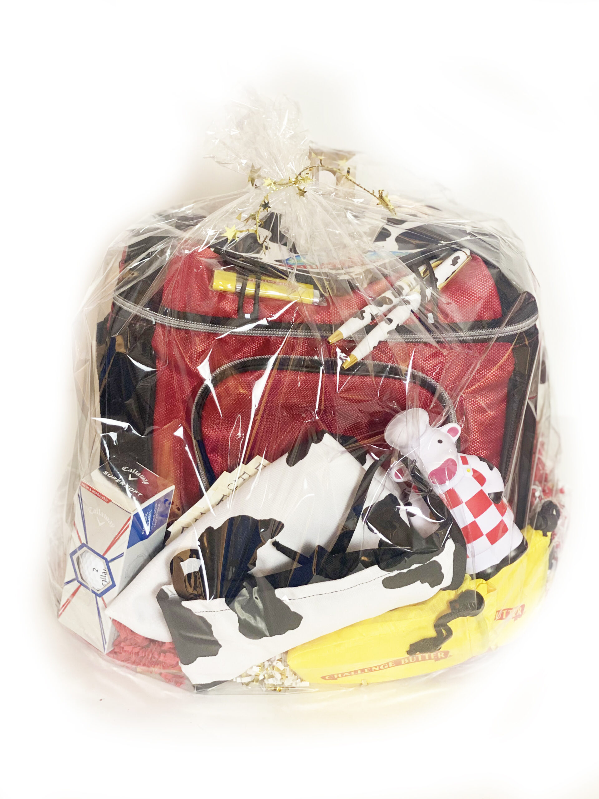 Challenge Dairy Cooler Gift Arrangement with Cow Apron.