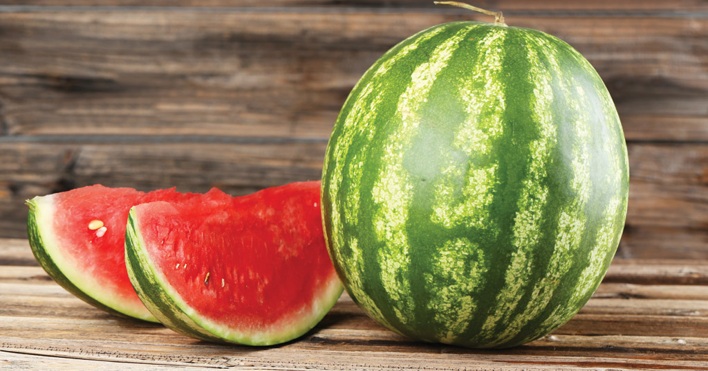 Watermelon with cut pieces