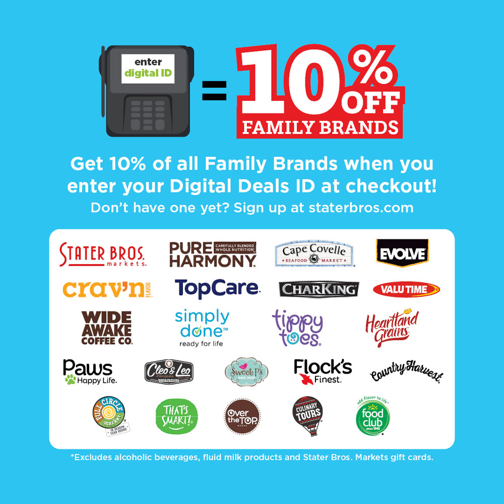Get 10% off all Family Brands when you enter your digital deals ID at checkout.