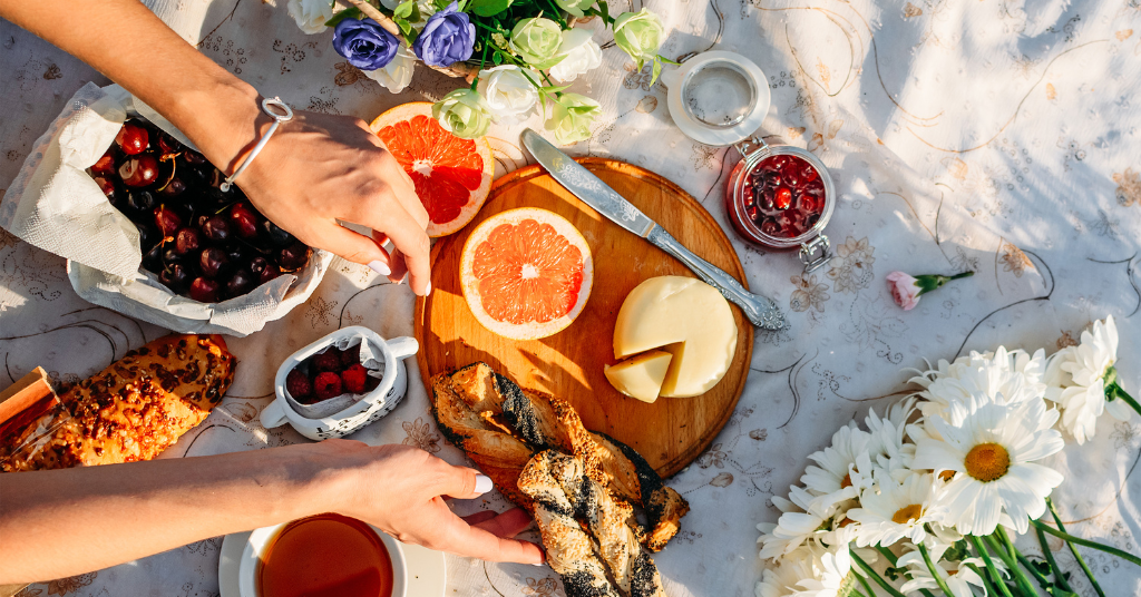 Picnic Food On a Picnic Table From Stater Bros. Markets