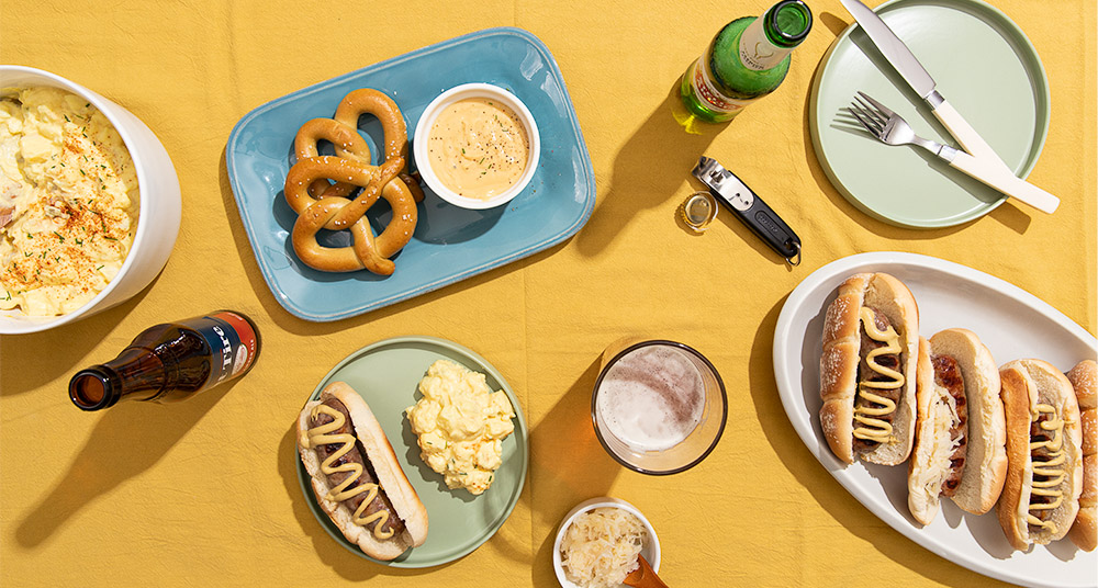 Oktoberfest Food Featuring Brats and Brews, Beer Cheese, and Pretzels
