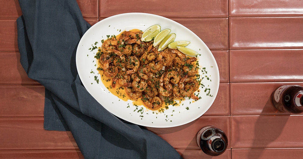 Air Fried Shrimp made with garlic, butter, cajun seasoning, and lime.