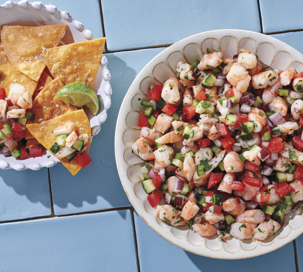 Ceviche with tortilla chips