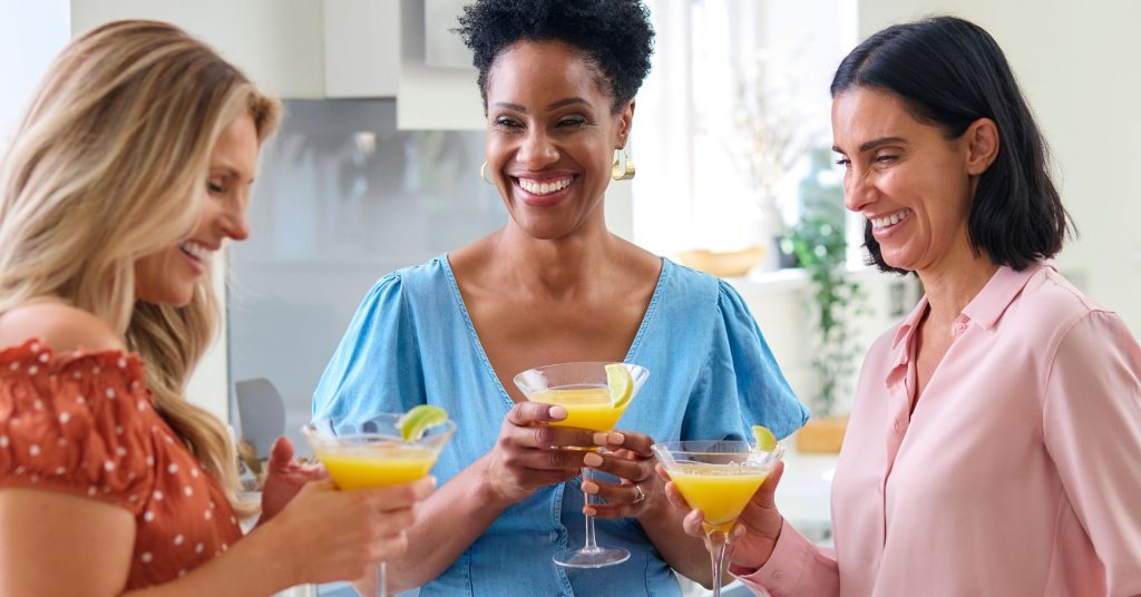 Ladies drinking mimosas