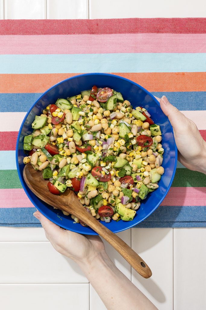 Summer Dense Bean Salad with ingredients from Stater Bros.