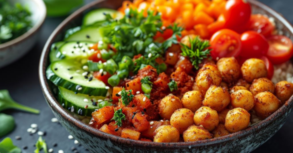 Vegan salad with ingredients from Stater Bros.