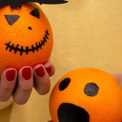 Halloween-decorated oranges from Stater Bros.