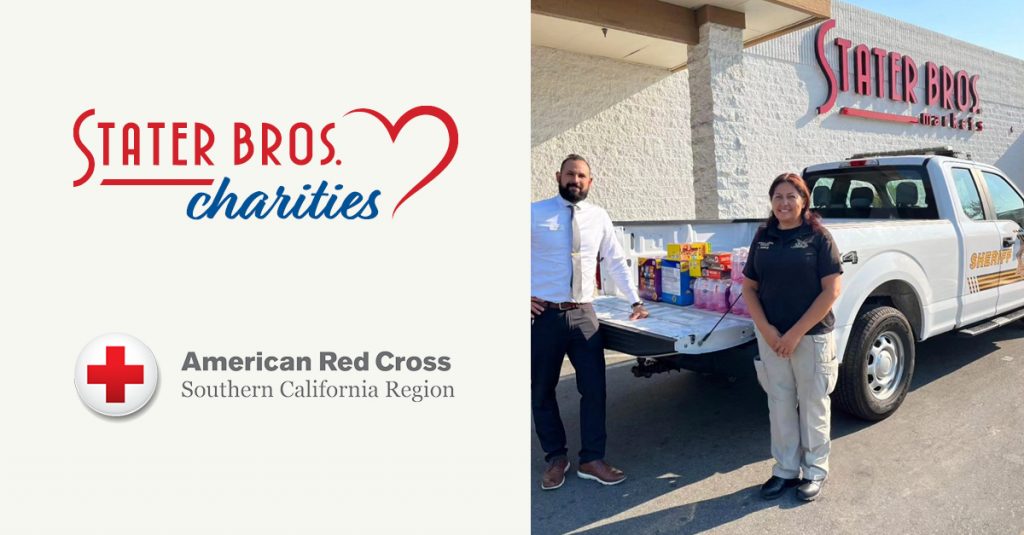 Stater Bros. Charities donates $25,000 to the American Red Cross in support of fire disaster relief.