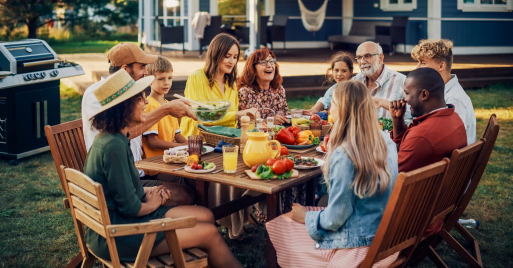Family enjoying a bbq party