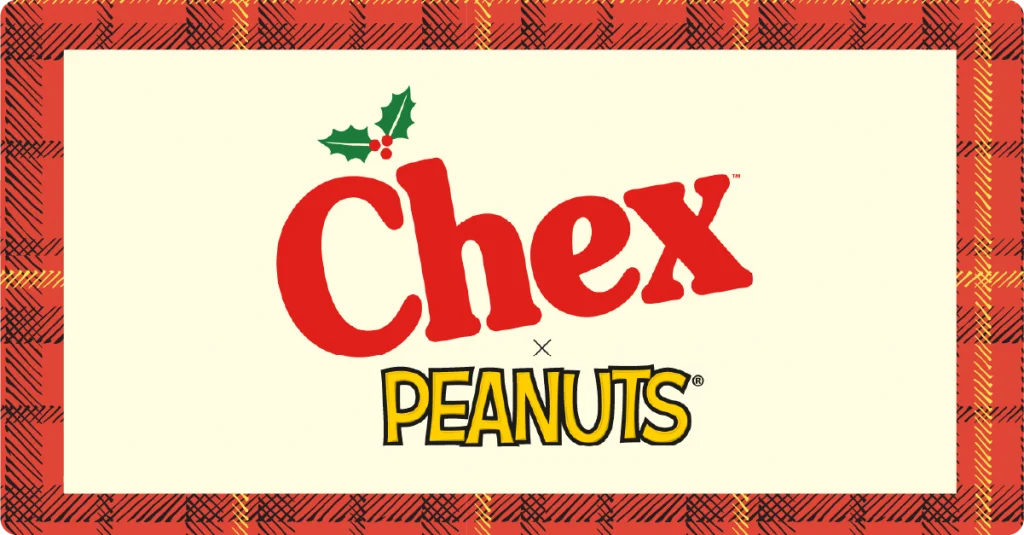 Logo of General Mills Chex in collaboration with Peanuts