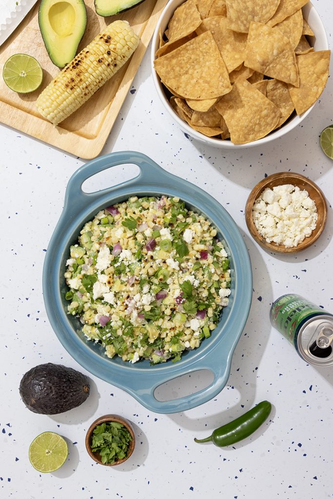 Avocado and Roasted corn salsa with ingredients from Stater Bros.