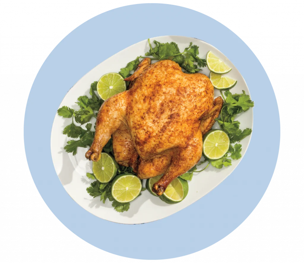 Plated Stater Bros. Markets rotisserie chicken