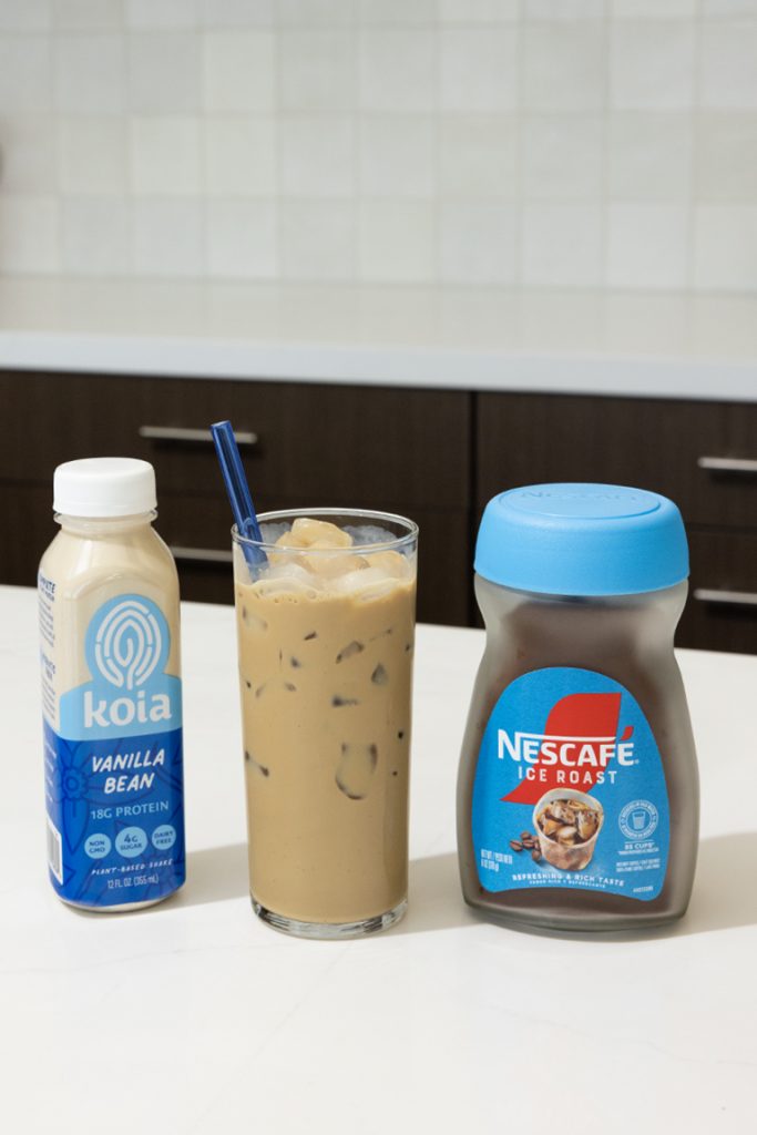 Protein coffee with ingredients from Stater Bros.